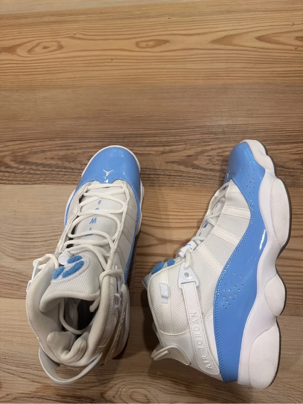 Air Jordan 6 Rings White and Carolina Blue Sneakers